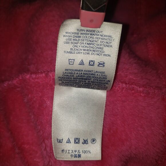 Lands End Pink Hooded Bathrobe Robe with Heart Pockets Girls Size 4 - Picture 4 of 7